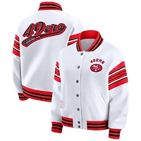 Women's WEAR by Erin Andrews White San Francisco 49ers Plus Full-Snap Fleece Sweatshirt Jacket