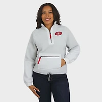 Women's WEAR by Erin Andrews White San Francisco 49ers Polar Fleece Half-Zip Jacket