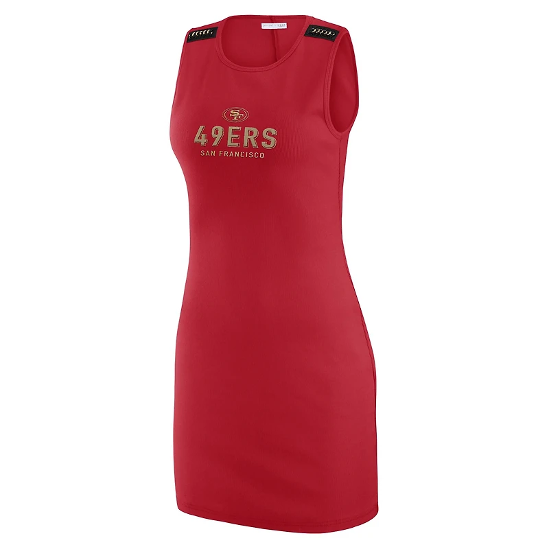 Women's WEAR by Erin Andrews x Gracie Hunt Scarlet San Francisco 49ers Ribbed Tank Dress