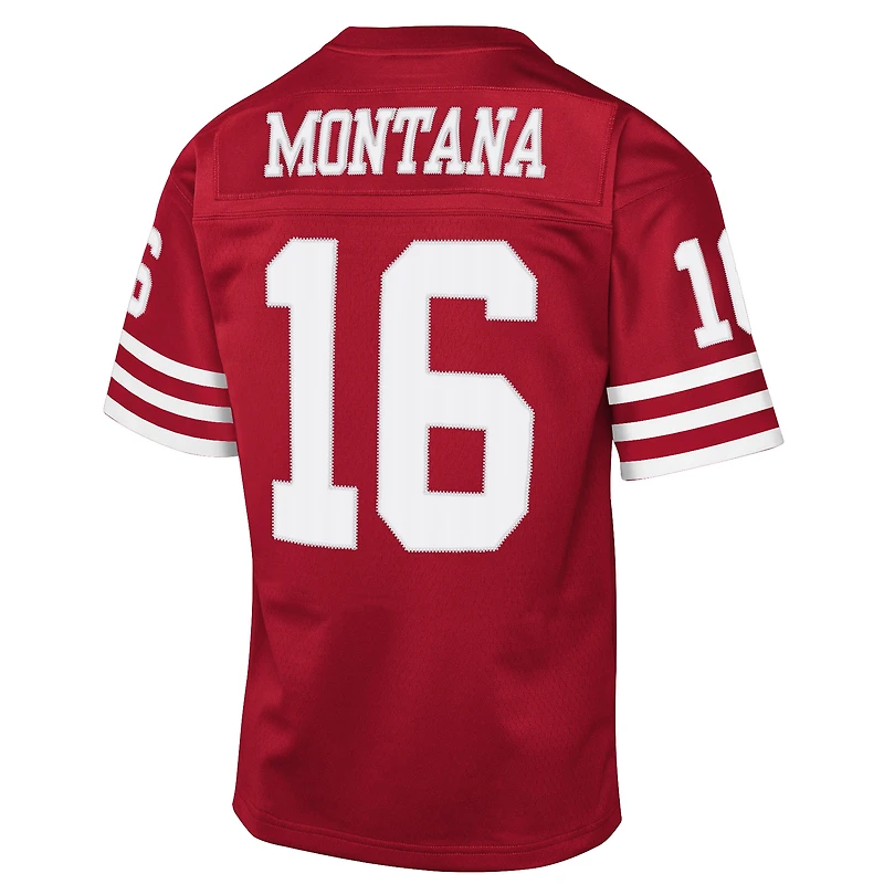 Youth Mitchell & Ness Joe Montana Scarlet San Francisco 49ers 1990 Throwback Fashion Jersey