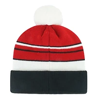 Bonnet en tricot à revers avec pompon pour jeunes de 1947, couleur écarlate/noir, style peewee des 49ers de San Francisco