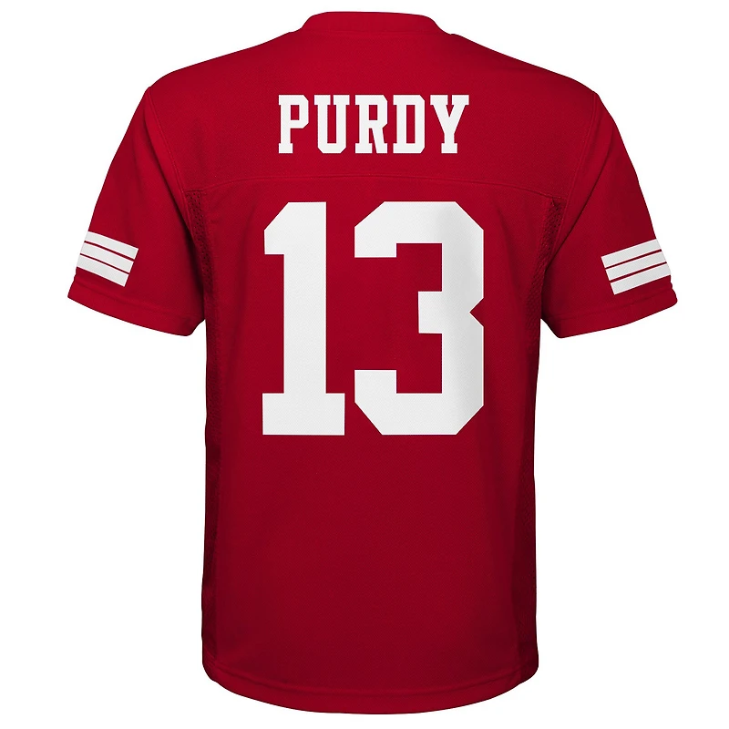 Maillot réplique de joueur Brock Purdy Scarlet des 49ers San Francisco pour jeunes