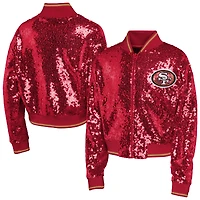 Veste à paillettes Glam Squad Scarlet San Francisco 49ers pour jeune fille Outerstuff