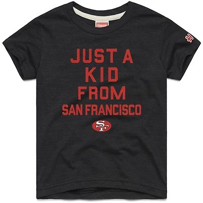 T-shirt noir a trois mélanges Just Kid des 49ers de San Francisco pour jeunes