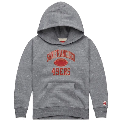 Sweat à capuche Youth Homage Gray San Francisco 49ers Gridiron Tri-Blend