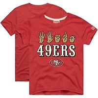 Youth Homage Scarlet San Francisco 49ers Love Sign x ASL 2.0 Tri-Blend T-Shirt
