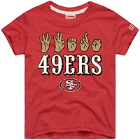 Youth Homage Scarlet San Francisco 49ers Love Sign x ASL 2.0 Tri-Blend T-Shirt