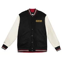 Youth Mitchell & Ness Black/Cream San Francisco 49ers Full-Snap Varsity Jacket