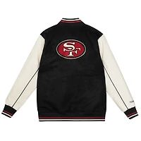 Youth Mitchell & Ness Black/Cream San Francisco 49ers Full-Snap Varsity Jacket