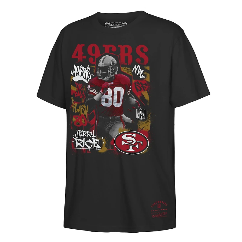 T-shirt Mitchell & Ness pour enfant, modèle Jerry Rice noir, star des 49ers de San Francisco