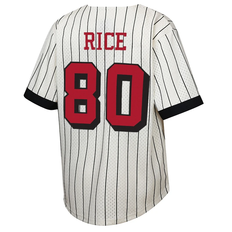 Youth Mitchell & Ness Jerry Rice Cream San Francisco 49ers Retired Player Name Number Baseball Jersey