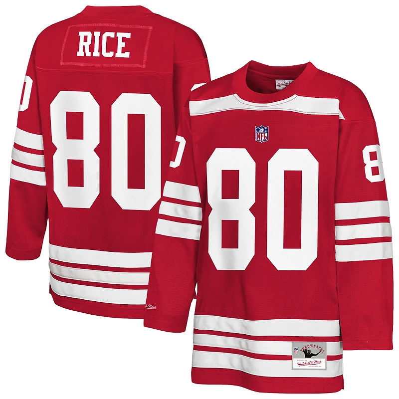 Maillot de hockey tendance Mitchell & Ness Jerry Rice Scarlet des San Francisco 49ers