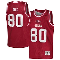 Youth Mitchell & Ness Jerry Rice Scarlet San Francisco 49ers Retired Player NFL Basketball Fashion Jersey