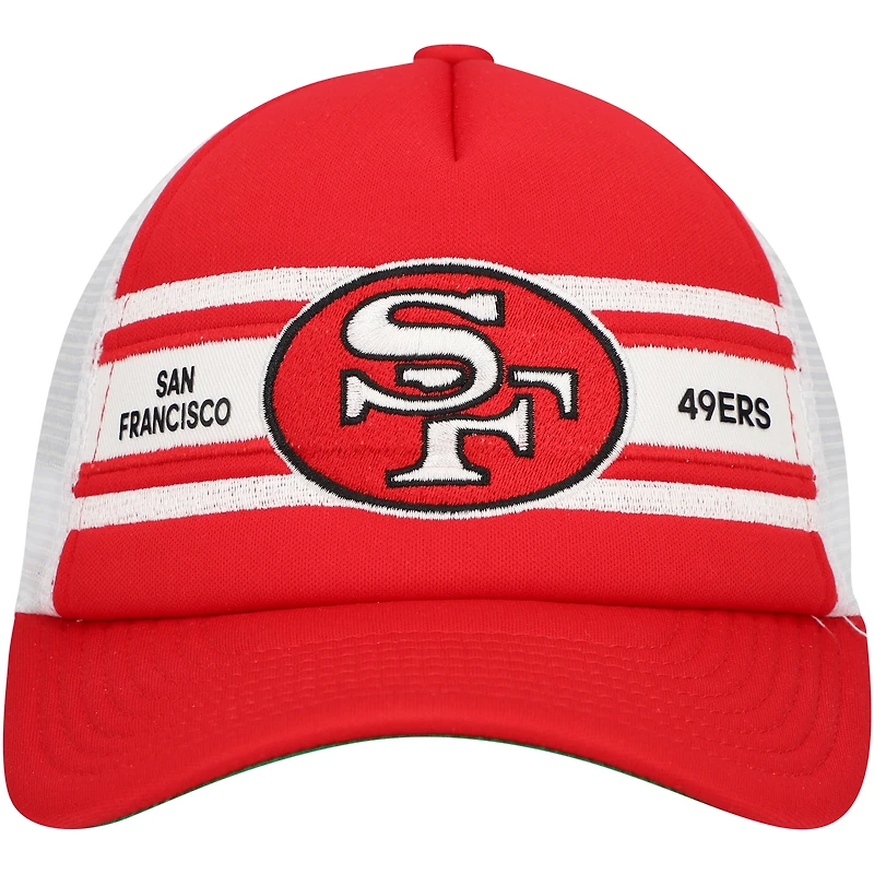 Casquette ajustable à rayures pour jeunes Mitchell & Ness Scarlet San Francisco 49ers