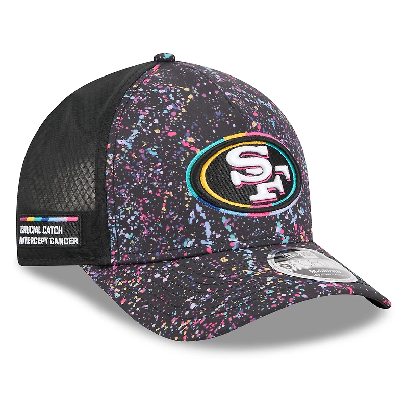 Casquette ajustable 9FORTY NFL Crucial Catch 2025 New Era noire des San Francisco 49ers pour jeunes