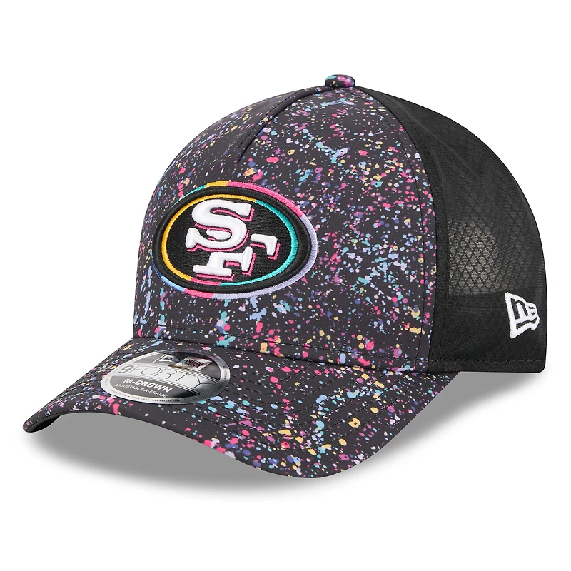 Casquette ajustable 9FORTY NFL Crucial Catch 2025 New Era noire des San Francisco 49ers pour jeunes