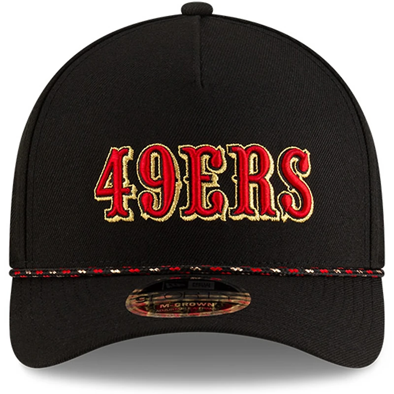 Casquette ajustable 9FORTY A-Frame noire New Era pour jeunes, collection 2025 Rivalries des San Francisco 49ers