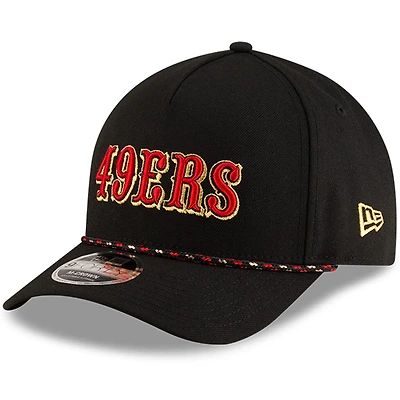 Casquette ajustable 9FORTY A-Frame noire New Era pour jeunes, collection 2025 Rivalries des San Francisco 49ers
