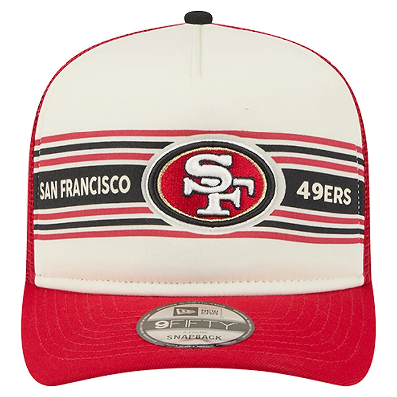 Casquette de camionneur ajustable New Era crème/écarlate San Francisco 49ers Banner 9FIFTY A-Frame pour jeune