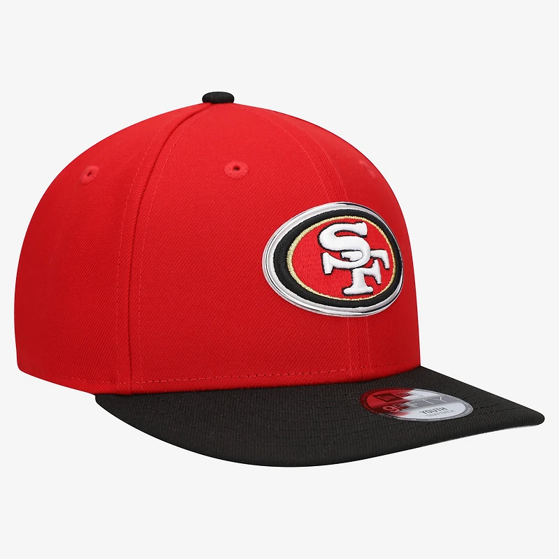 Casquette snapback New Era écarlate/noire pour jeunes, San Francisco 49ers, draft NFL 2026, pré-courbée 9FIFTY