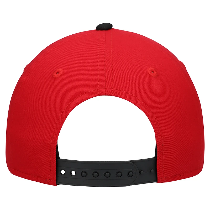 Youth New Era Scarlet/Black San Francisco 49ers Arch COOLERA 9FORTY A-Frame Adjustable Hat