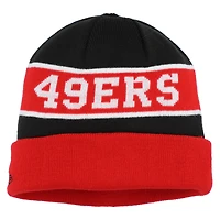 Youth New Era Scarlet San Francisco 49ers Active Reversible Cuffed Knit Hat