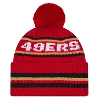 Youth New Era  Scarlet San Francisco 49ers Classic Cuffed Knit Hat with Pom