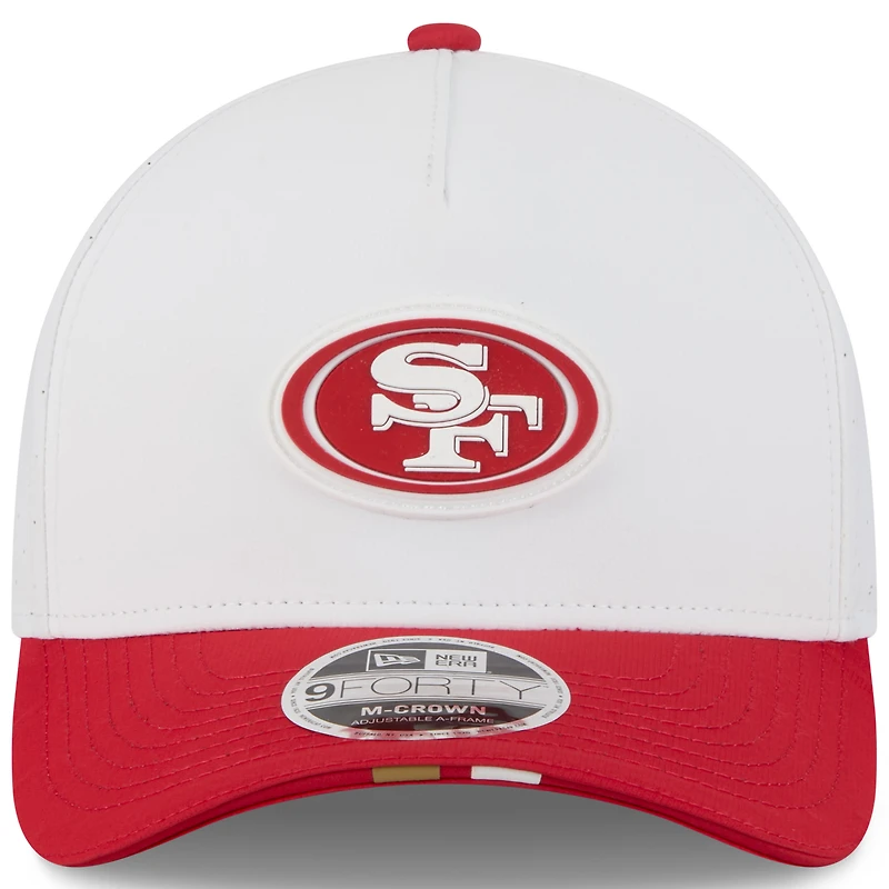 Youth New Era  White/Scarlet San Francisco 49ers 2025 NFL Training Camp A-Frame 9FORTY Adjustable Hat