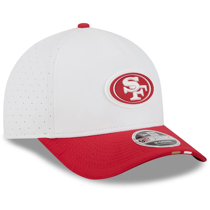 Youth New Era  White/Scarlet San Francisco 49ers 2025 NFL Training Camp A-Frame 9FORTY Adjustable Hat