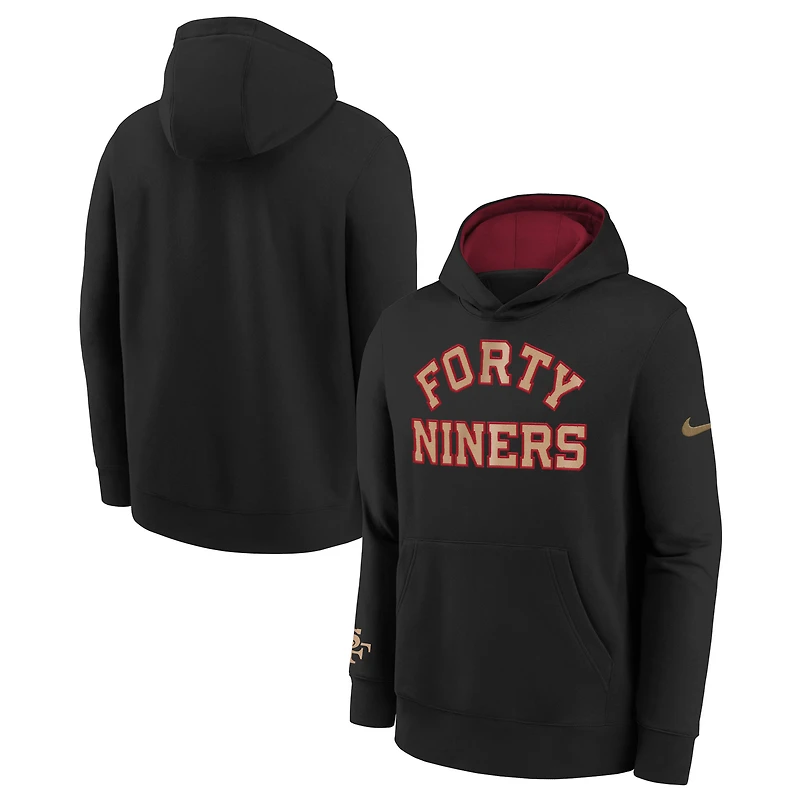 Sweat à capuche Nike noir pour jeune San Francisco 49ers 2025 Rivalries Collection Club