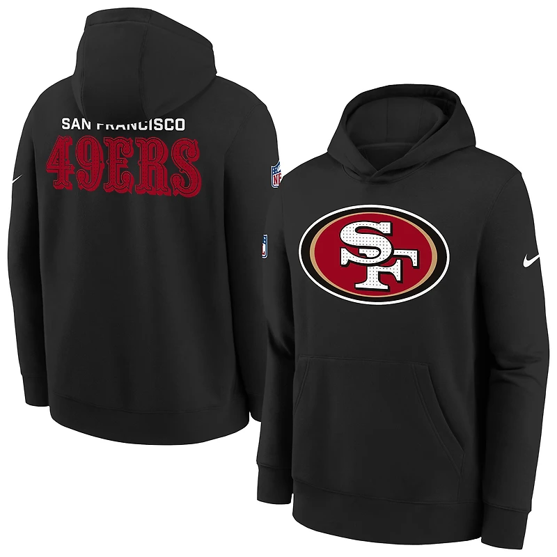 Youth Nike Black San Francisco 49ers Sideline Club Fleece Hoodie