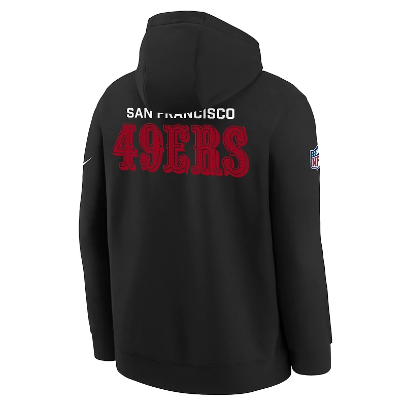 Youth Nike Black San Francisco 49ers Sideline Club Fleece Hoodie