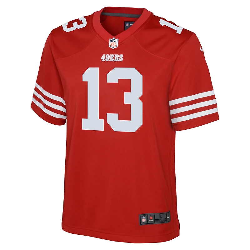 Maillot de jeu d'équipe Nike Brock Purdy Scarlet San Francisco 49ers pour jeunes