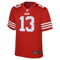 Maillot de jeu d'équipe Nike Brock Purdy Scarlet San Francisco 49ers pour jeunes