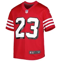Maillot de match Nike Christian McCaffrey rouge écarlate des 49ers San Francisco pour jeunes