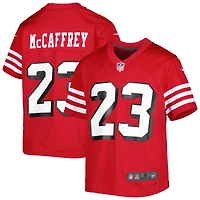 Maillot de match Nike Christian McCaffrey rouge écarlate des 49ers San Francisco pour jeunes