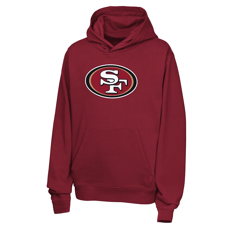 Youth Nike Christian McCaffrey Scarlet San Francisco 49ers Name & Number Club Fleece Hoodie
