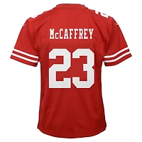 Maillot de jeu d'équipe Nike Christian McCaffrey Scarlet San Francisco 49ers pour jeunes