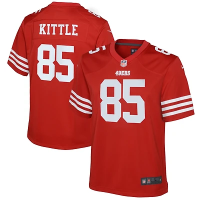 Maillot de match Nike George Kittle Scarlet pour jeunes des 49ers San Francisco