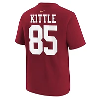 T-shirt Nike pour jeune George Kittle Scarlet avec nom et numéro de joueur des 49ers San Francisco