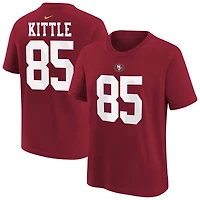 T-shirt Nike pour jeune George Kittle Scarlet avec nom et numéro de joueur des 49ers San Francisco