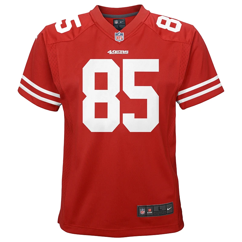 Jeu d'équipe Nike George Kittle Scarlet pour jeunes des 49ers de San Francisco - Maillot