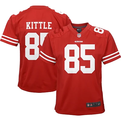 Jeu d'équipe Nike George Kittle Scarlet pour jeunes des 49ers de San Francisco - Maillot