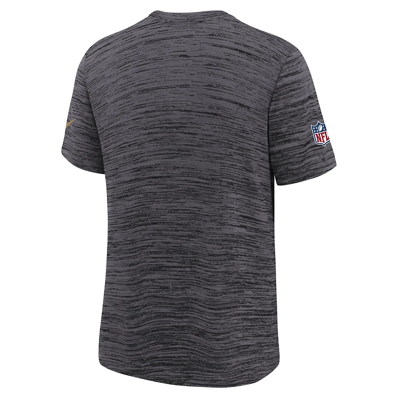 Youth Nike Heather Black San Francisco 49ers 2025 Rivalries Collection Sideline Velocity Dri-FIT T-Shirt