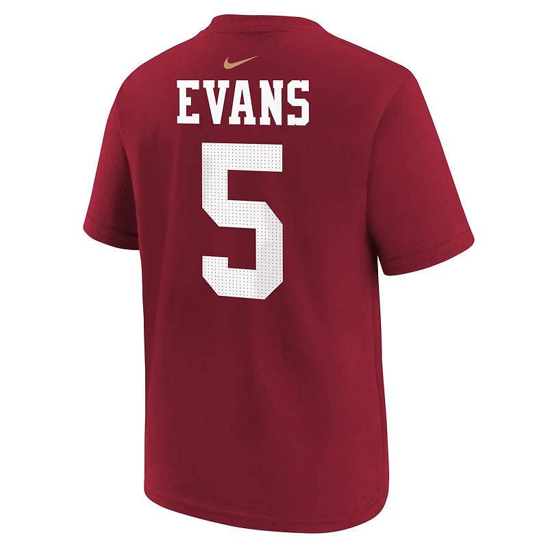 T-shirt Nike pour enfant Mike Evans rouge écarlate des 49ers de San Francisco, avec nom et numéro