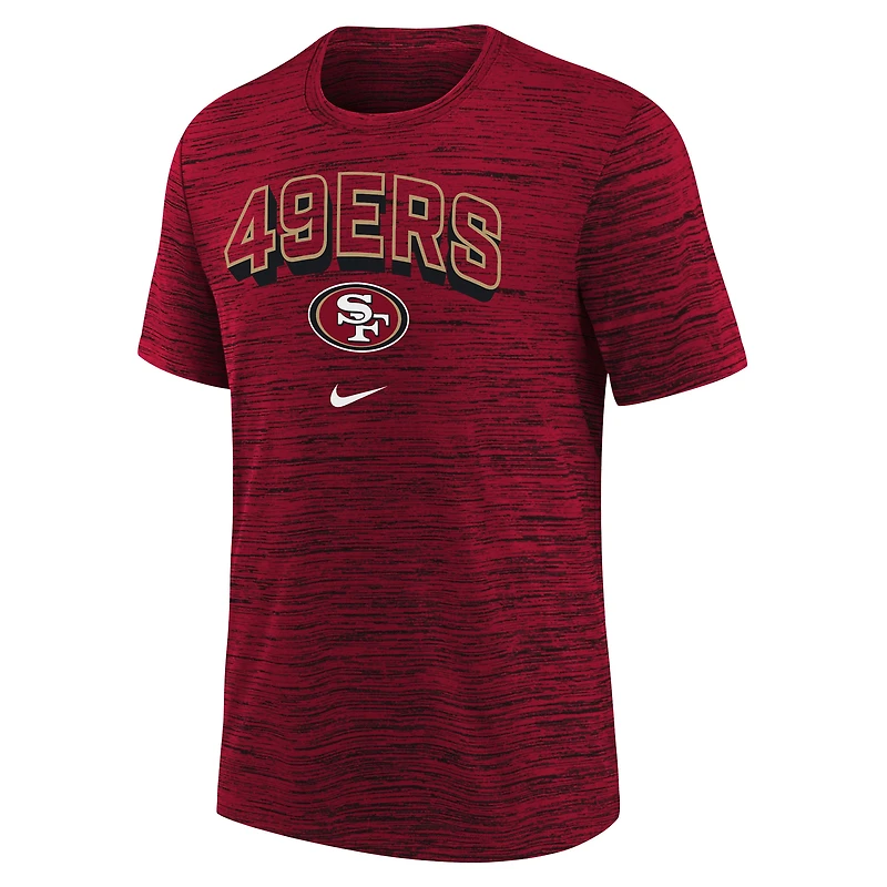 T-shirt Nike rouge pour jeunes San Francisco 49ers Sideline Velocity Performance