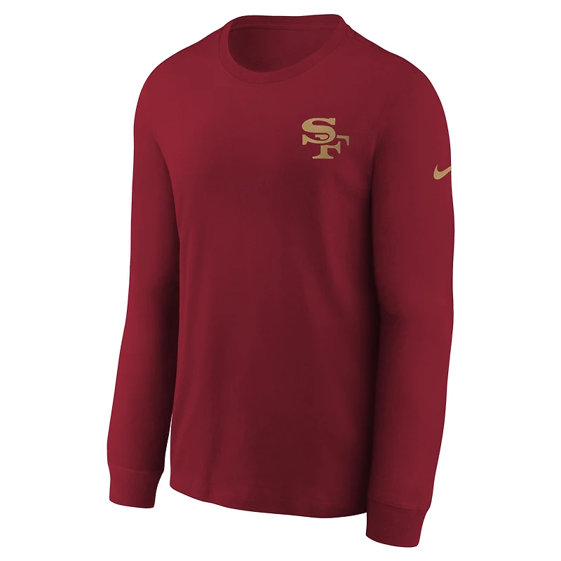 T-shirt à manches longues Nike Scarlet pour jeune des San Francisco 49ers, collection Rivalries 2025