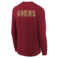T-shirt à manches longues Nike Scarlet pour jeune des San Francisco 49ers, collection Rivalries 2025