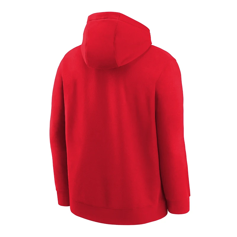 Youth Nike Scarlet San Francisco 49ers Club Fleece Logo Pullover Hoodie