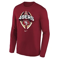 T-shirt de performance à manches longues Nike Scarlet San Francisco 49ers Primetime Legend Icon pour jeune